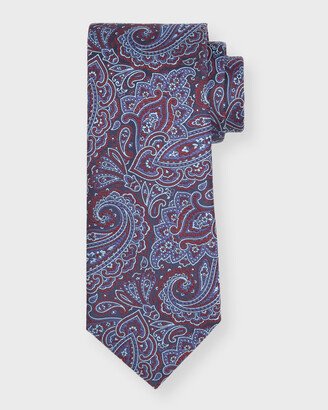 Men's Paisley Jacquard Silk Tie-AE