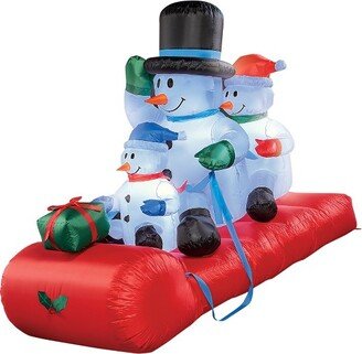 Collections Etc. Collections Etc 5-Foot Outdoor Snowman Family Sleigh Winter Holiday Inflatable 60 X 35 X 49