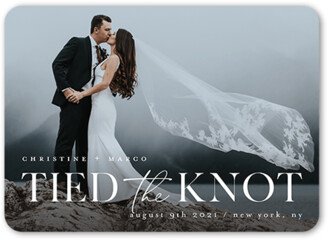 Wedding Announcements: Elegant Knot Wedding Announcement, White, 5X7, Matte, Signature Smooth Cardstock, Rounded