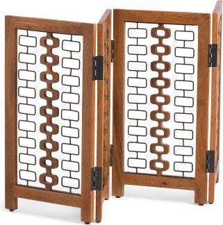 TJMAXX 52X25In 4 Panel Wood And Metal Pet Gate