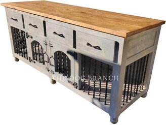 In Stock Or Custom Orders 8 Weeks | Large Double Dog Kennel Barn Door Cabinet Dog House Freeshipping Pet Houses Crate Furniture