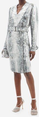 Sequinned Crepe Trench Dress