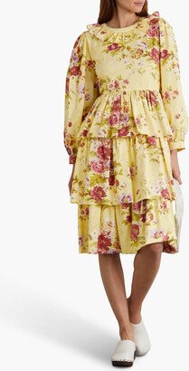 Laura Ashley Welsh tiered floral-print cotton-poplin dress