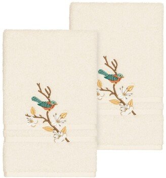 Spring Time Embellished Hand Towel - Set of 2 - Cream