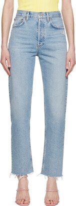 Blue 90's Pinch Waist Jeans-AB