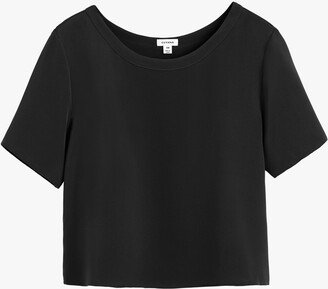 Silk Cropped Crewneck Tee