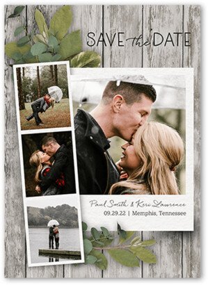 Save The Date Cards: Stemmed Snapshot Save The Date, Grey, 5X7, Matte, Signature Smooth Cardstock, Square