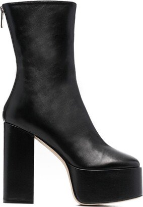 135mm Lexy leather platform boots