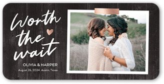 Wedding Announcements: Grove Fun Wedding Announcement, Grey, 4X8, Signature Smooth Cardstock, Rounded