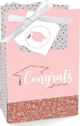 Big Dot of Happiness Rose Gold Grad - Graduation Party Favor Boxes - Set of 12