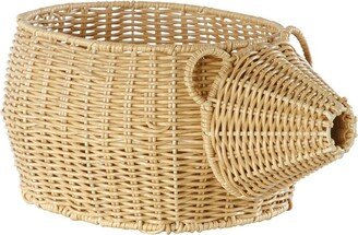 Kaplan Early Learning Hedgehog Washable Wicker Basket - Beige/khaki