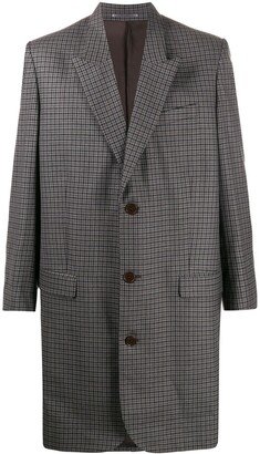 Single-Breasted Check Coat