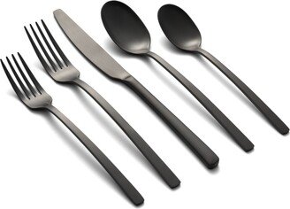 Beacon Black Satin 20-Piece Flatware Set, Service for 4