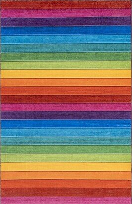 Henriette Rainbow Machine Washable Kids Area Rug Multi 8x10