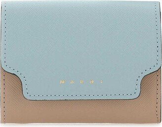 Logo Printed Two-Toned Wallet-AB