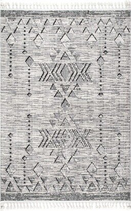 Sully Soft Snowflake Textured Tassel Area Rug,