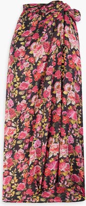 Floral-print cotton-voile pareo-AA