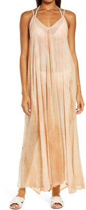 Crochet Godet Cover-Up Maxi Dress