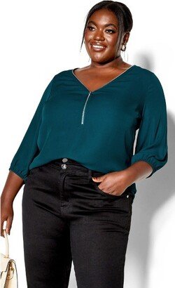 Women's Plus Size Top Sexy Fling E/S - Jade - 22W