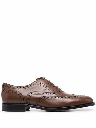 Lace-Up Leather Brogue Shoes