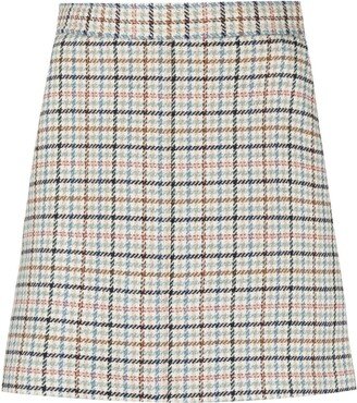 check-print A-line mini skirt