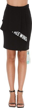Slogan Printed Mini Skirt