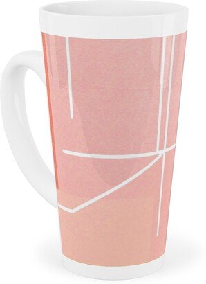 Mugs: Midcentury Abstract Tall Latte Mug, 17Oz, Multicolor