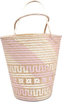 Washein Seashell Pink Beach Tote Straw Bag