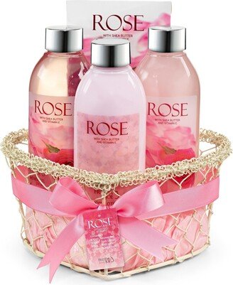 Freida and Joe Rose Fragrance Bath & Body Spa Love Basket Set