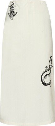 Logo Detailed Midi Skirt