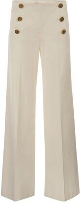 Wide-leg trousers with marinière buttons