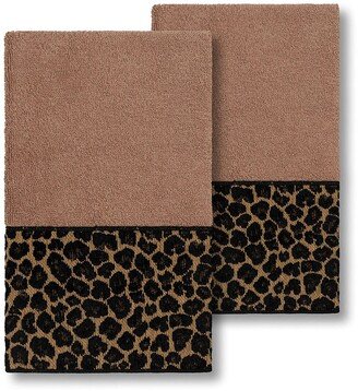 Spots Embellished Hand Towel - Set of 2 - Latte