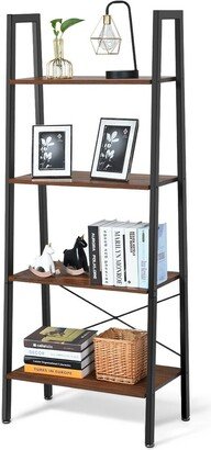 4-Tier Ladder Shelf Ladder Bookcase Bookshelf Display Rack Plant