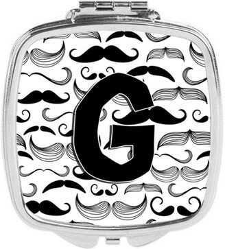 CJ2009-GSCM Letter G Moustache Initial Compact Mirror