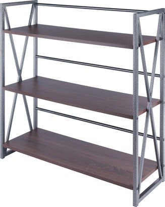 Isa 3-Tier Shelf, Graphite and Walnut