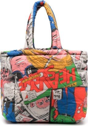 Unisex Comic Medium Puffer Bag Woven Bags