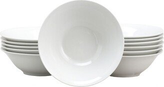 Home Noble Court 12 Piece Fine Ceramic Bowl Set in White