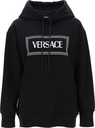 Logo Embroidered Drawstring Hoodie