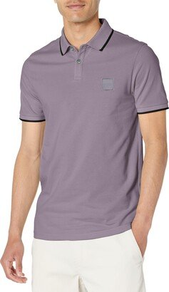 Men's Square Patch Logo Slim Fit Cotton Polo Shirt