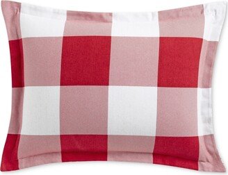 Red Check Flannel Sham, Standard, Created for Macy's