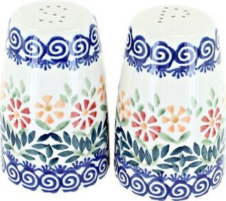 Blue Rose Pottery Blue Rose Polish Pottery Garden Bouquet Salt & Pepper Shaker