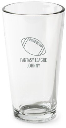 Pint Glasses: Football Life Pint Glass, Etched Pint, Set Of 1, White