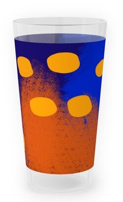 Outdoor Pint Glasses: Painterly Navy Brush Stokes Outdoor Pint Glass, Multicolor