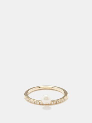 Diamond, Pearl & 14kt Gold Ring