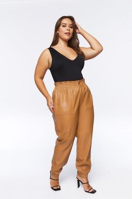 Plus Size Faux Leather Pants