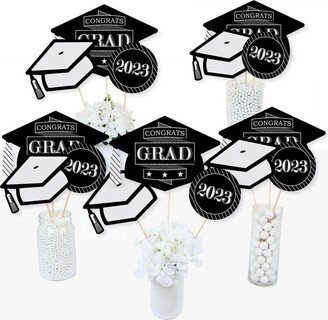 Big Dot Of Happiness Graduation Cheers - 2023 Grad Party Centerpiece Sticks - Table Toppers-Set of 15