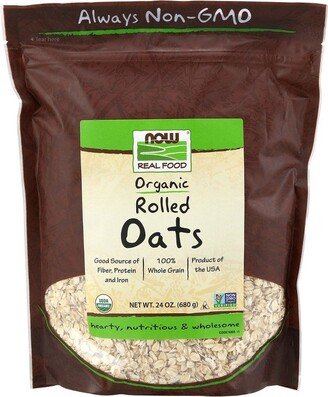 Now Foods Rolled Oats Organic 24 oz Bag