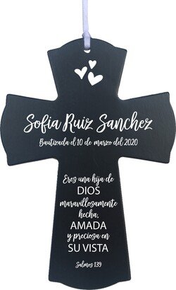 Spanish Baptism Gift | Recuerdos De Bautizo Personalizados Eres Una Hija Cross Favors-AA