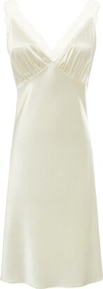 Not Just Pajama Poppy Flowers Lace Trimmed Dress - White