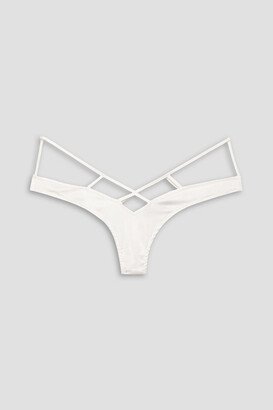 Cage stretch-silk charmeuse thong